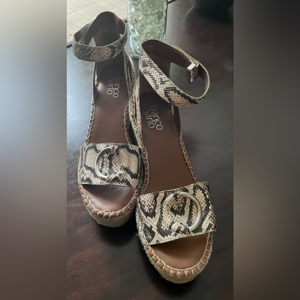 Franco Sarto Franco Touch Espadrille Platform Sandal Shoes, Vanilla, Size 8